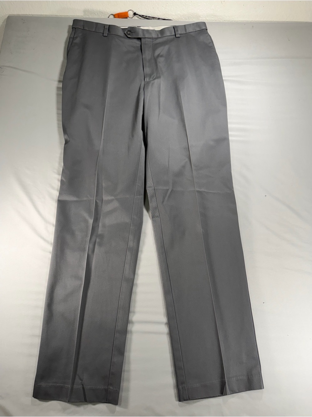 Roundtree & Yorke Gray Dress Pants Mens 38x36 100% Cotton Chino Slacks #1029